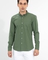 Shop Men's Olive Cotton Shirt-Front