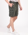 Shop Men's Olive Cotton Shorts-Full