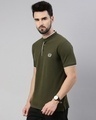 Shop Men's Olive Cotton T-shirt-Full
