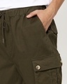 Shop Men's Olive Elastic Waistband Cargo Pants