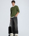Shop Men's Olive Flat Knits Sweater-Full