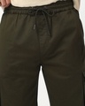 Shop Men's Olive Green Baggy Straight Fit Cargo Pants