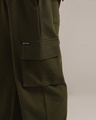 Shop Men's Olive Green Cargo Track Pants-Full