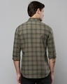 Shop Men's Olive Green Checked Slim Fit Shirt-Full