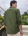 Shop Men's Olive Green Cotton Linen Shirt-Design