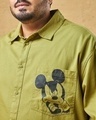 Shop Men's Green Mickey Graphic Printed Oversized Plus Size Shirt
