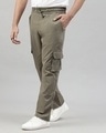 Shop Men's Olive Green Loose Comfort Fit Cargo Parachute Pants-Design