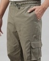 Shop Men's Olive Green Loose Comfort Fit Cargo Parachute Pants