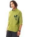 Shop Men's Olive Green Mickey Graphic Printed Oversized Shirt-Design