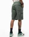 Shop Men's Olive Green Oversized Cargo Shorts-Full