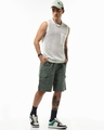 Shop Men's Olive Green Oversized Cargo Shorts