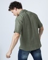 Shop Men's Olive Green Oversized Crochet Shirt-Design