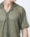 Shop Men's Olive Green Oversized Crochet Shirt