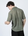 Shop Men's Olive Green Oversized Crochet Shirt-Design