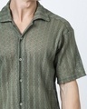 Shop Men's Olive Green Oversized Crochet Shirt