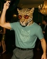 Shop Men's Olive Green Party Animal Graphic Printed T-shirt-Front
