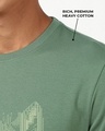 Shop Men's Olive Green Party Animal Graphic Printed T-shirt