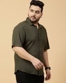 Shop Men's Olive Green Plus Size Shirt-Design