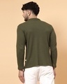 Shop Men's Olive Green Waffle Knitted Polo T-Shirt-Full