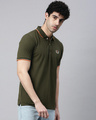 Shop Men's Olive Green Polo T-shirt-Design