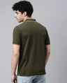 Shop Men's Olive Green Polo T-shirt-Full