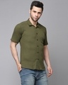 Shop Men's Olive Green Slim Fit Shirt
