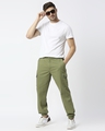 Shop Men's Olive Green Slim Fit Cargo Joggers