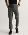 Shop Men's Olive Green Slim Fit Everyday Joggers-Front