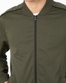 Shop Men's Olive Green Slim Fit Jacket-Full