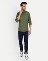 Shop Men's Olive Green Slim Fit Shirt-Full