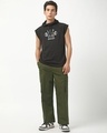Shop Men's Olive Green Straight Fit Cargo Pants-Full