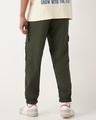 Shop Men's Olive Green Super Loose Fit Cargo Jogger Pants-Full