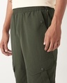Shop Men's Olive Green Super Loose Fit Nylon Cargo Jogger Pants
