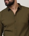 Shop Men's Olive Green Textured Shirt