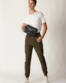 Shop Men's Olive Joggers-Full