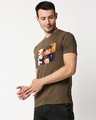 Shop Men's Olive Naruto & Sasuke Graphic Printed Cotton T-shirt-Full