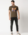 Shop Men's Olive Naruto & Sasuke Graphic Printed Cotton T-shirt