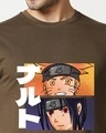 Shop Men's Olive Naruto & Sasuke Graphic Printed Cotton T-shirt