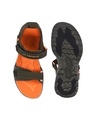 Shop Men's Olive & Orange Self Design Sandals-Full