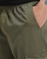 Shop Men's Olive Over Dyed Cargo Jogger Pants