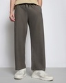 Shop Men's Olive Over Dyed Oversized Pants-Front