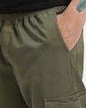 Shop Men's Olive Over Dyed Cargo Jogger Pants
