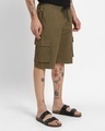 Shop Men's Olive Over Dyed Cargo Shorts-Design