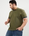 Shop Men's Olive Plus Size Polo T-shirt-Front