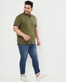 Shop Men's Olive Plus Size Polo T-shirt-Full