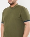 Shop Men's Olive Plus Size Polo T-shirt