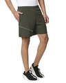 Shop Men's Olive Printed Casual Shorts-Full