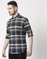 Shop Men's Olive Slim Fit Casual Check Shirt-Design