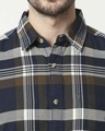 Shop Men's Olive Slim Fit Casual Check Shirt