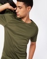 Shop Men's Olive Training Slim Fit T-shirt-Front